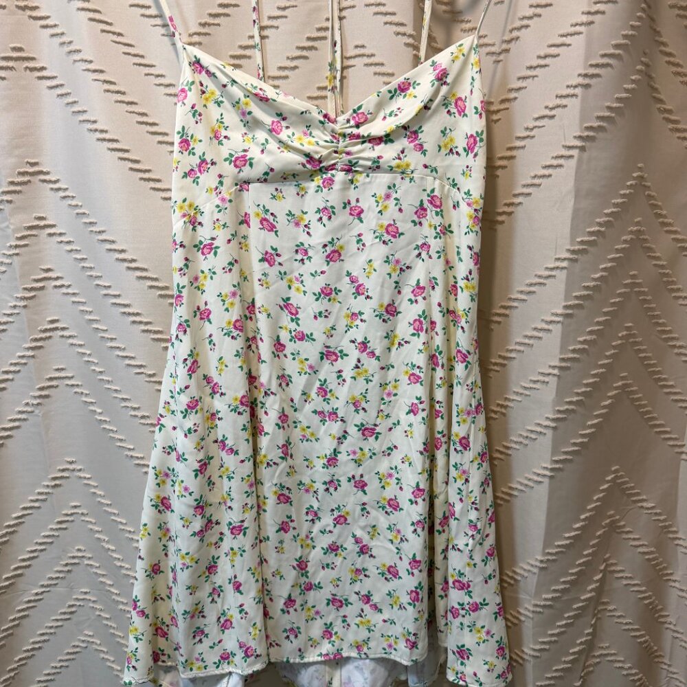 Zara Floral Slip Dress NWT large A Line Open Back Summer Cottage core - Picture 2 of 9